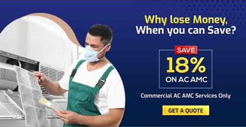 old AC buyers in LB Nagar - Phoenix AC Service technician inspecting and repairing AC unit